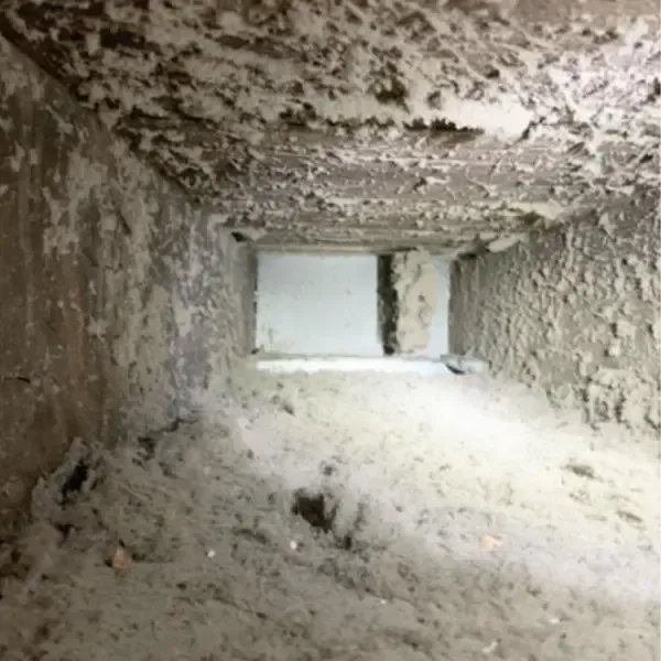 Before Dirty vs. Clean Rectangular Dryer Vent Duct