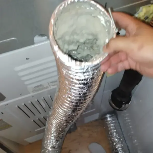 Before Dirty vs. Clean Flexible Dryer Vent Hose