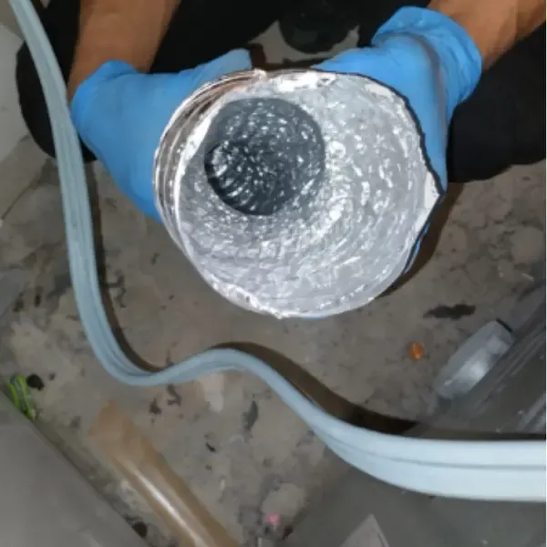 After Dirty vs. Clean Flexible Dryer Vent Hose